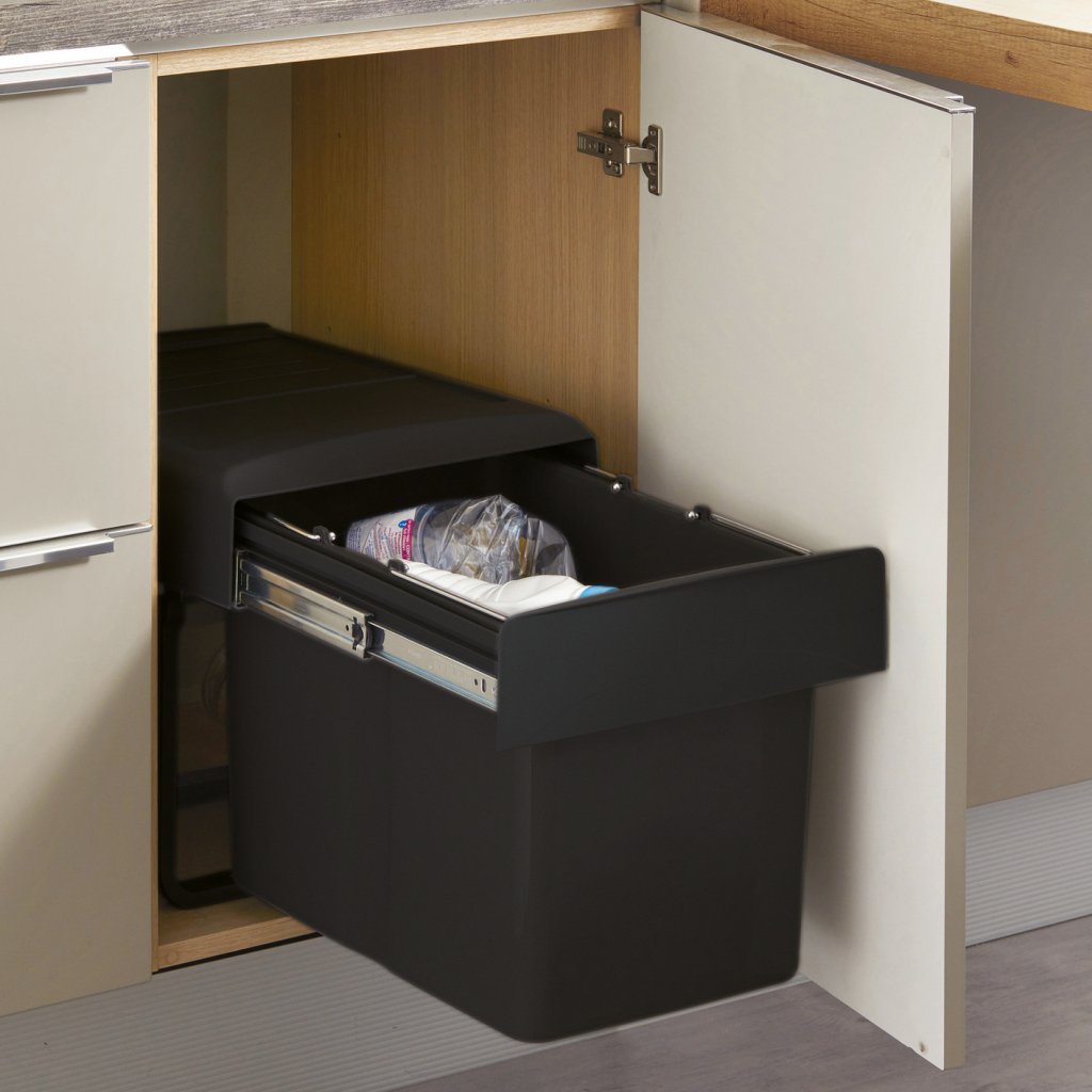 Poubelle MSA 9133 installée meuble 400 mm