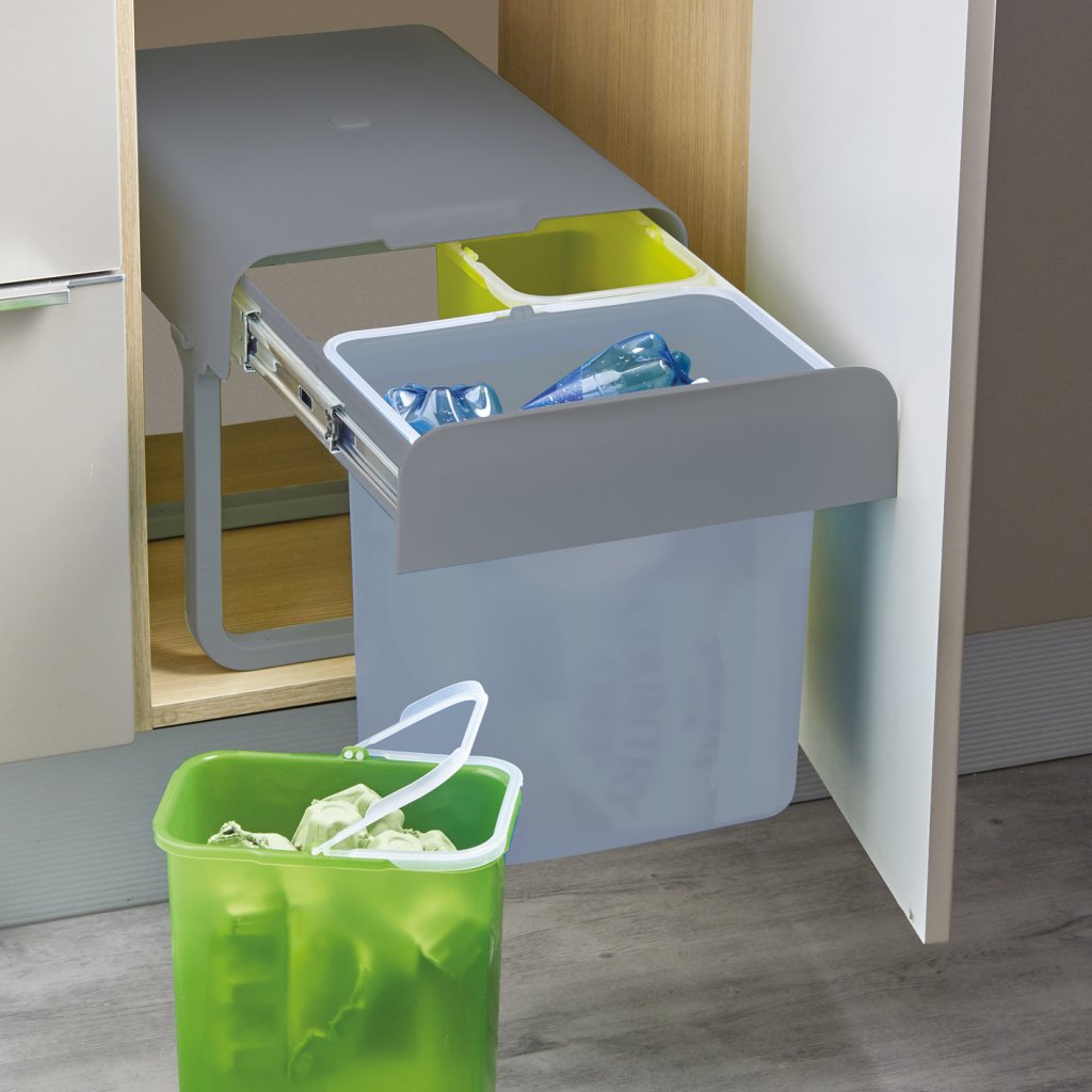 Poubelle MSA 9205 installée meuble 400 mm