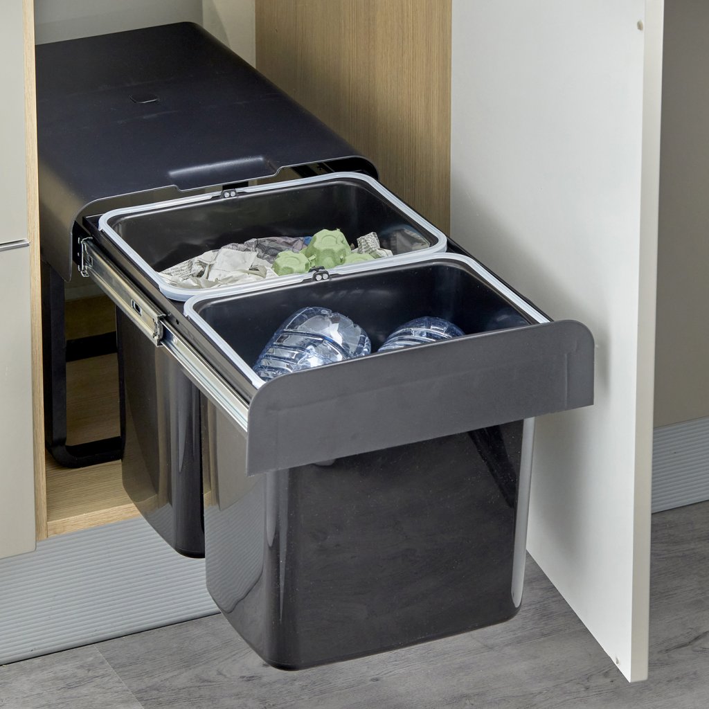 Poubelle MSA 9304 installée meuble 400 mm