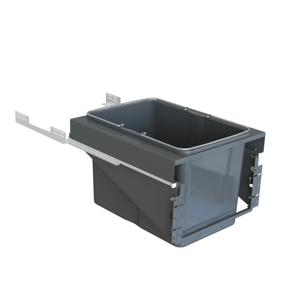 Poubelle 1 bac 34 L MSA gris orion pour meuble de 450 mm