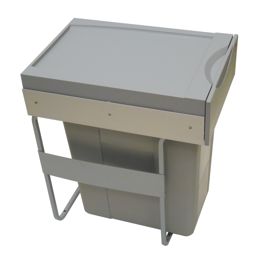 Poubelle 1 bac 40 L MSA grise pour meuble de 400 mm