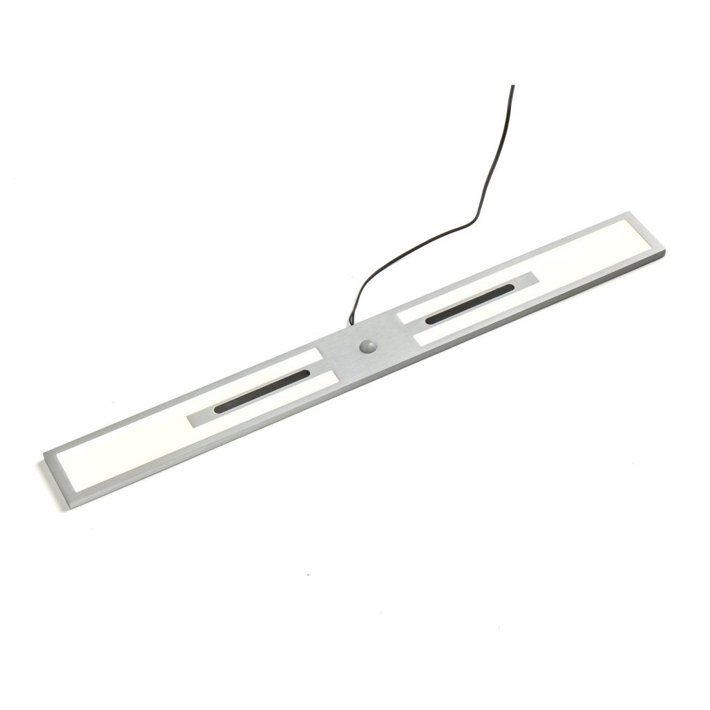 Réglette DOUBLE extra-plate (500x50x8MM) avec détecteur de mouvement - finition alu brossé - puissance 12W - 4000K