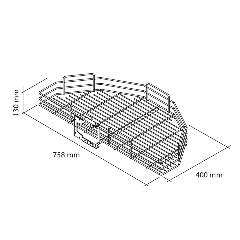Panier de rangement pour meuble de 900mm - Porte de 450mm - Finition gris orion