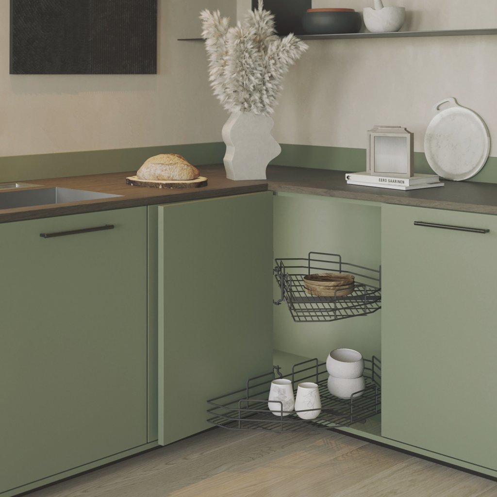 Panier de rangement pour meuble de 900mm - Porte de 450mm - Finition gris orion