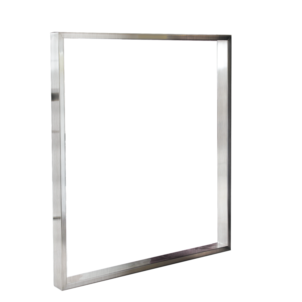 Pied cadre en acier hauteur 875 mm largeur 800 mm finition inox brossé