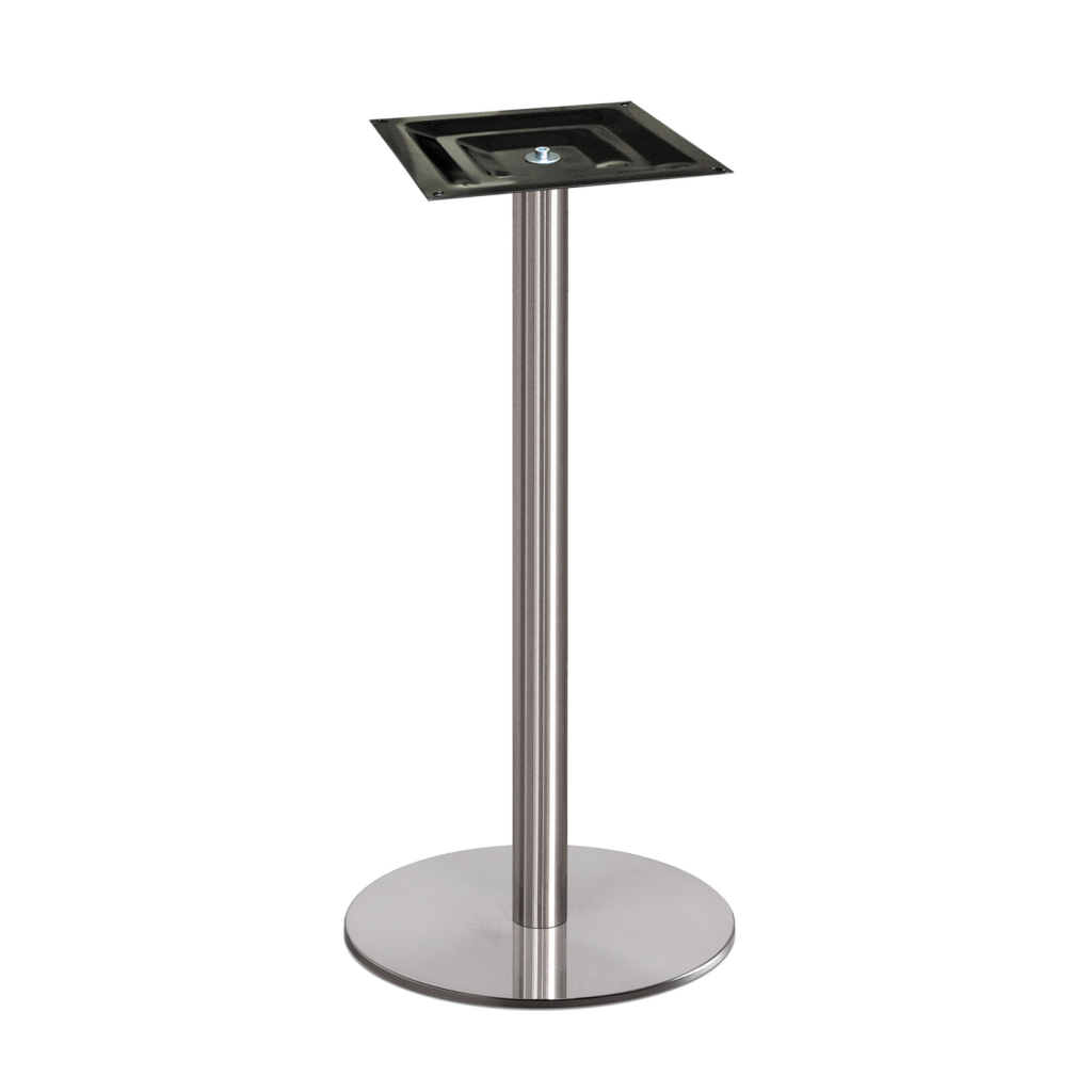 Pied central rond inox brossé H.1070mm socle 440mm
