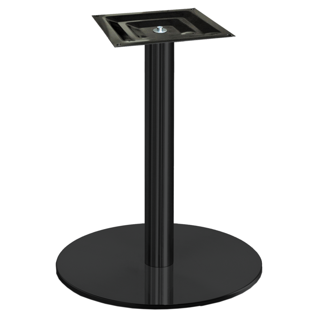 Pied central rond noir H.730mm socle 600mm