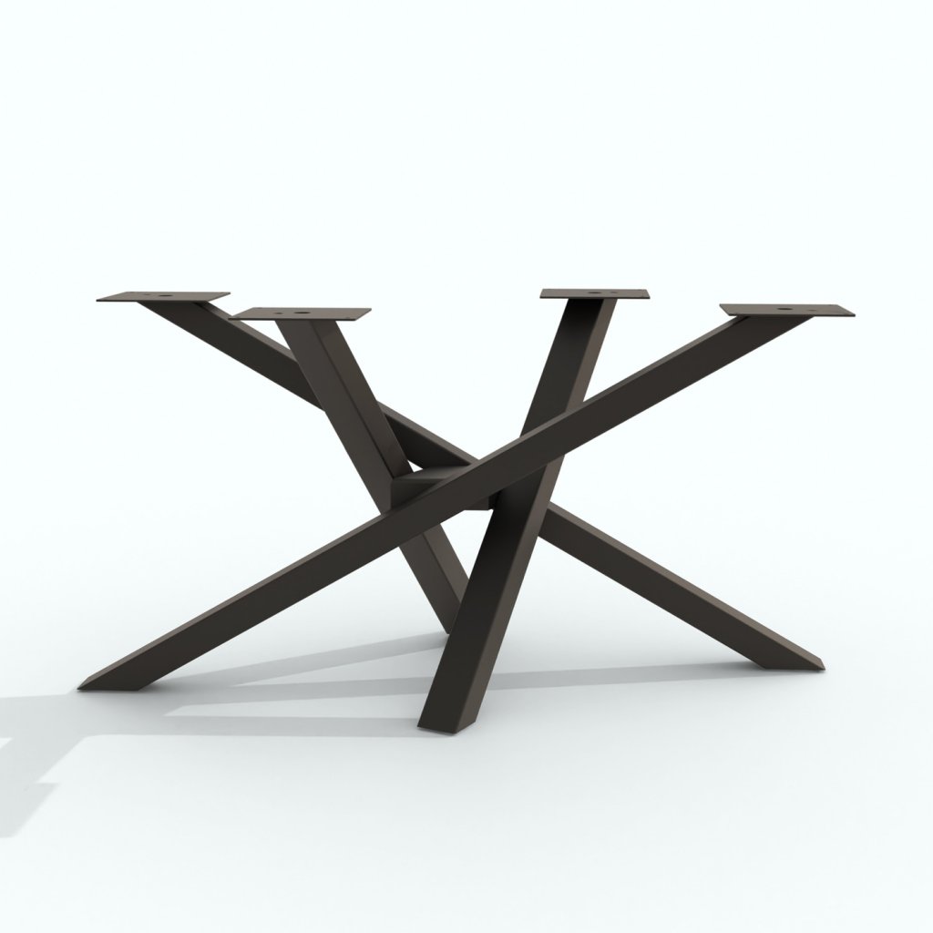 Pied central STAR- H.740mm- Pour plateau rectangulaire 900x2400mm mini ou rectangulaire de 1000x2400mm maxi- Finition noir mat