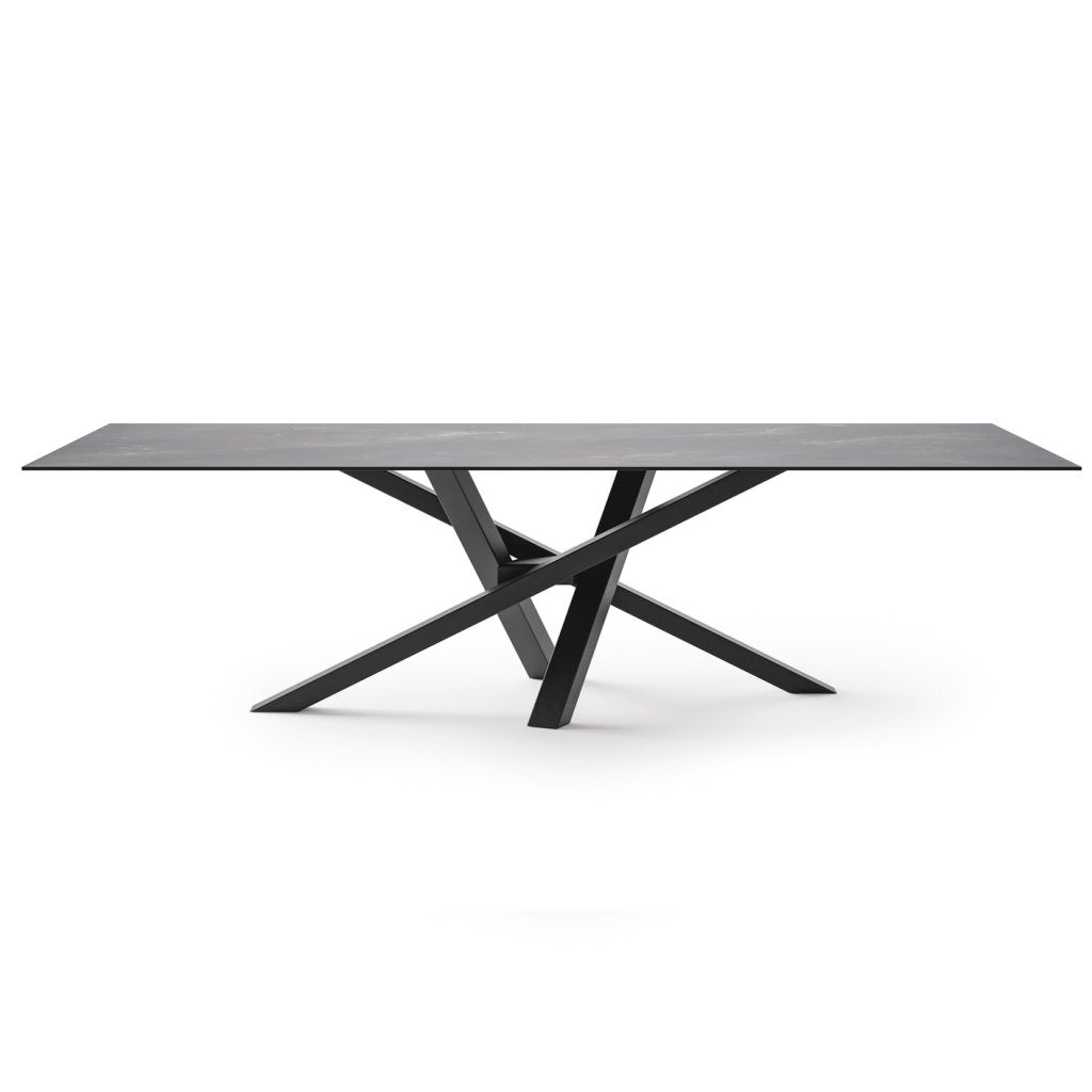 Pied central STAR- H.740mm- Pour plateau rectangulaire 900x2400mm mini ou rectangulaire de 1000x2400mm maxi- Finition noir mat