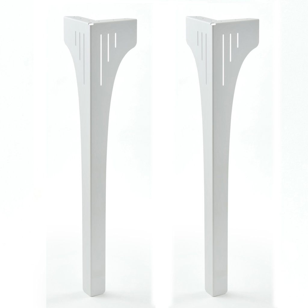 Pied de table STRONG avec découpe décorative- Blanc mat-H.870mm- Vendu par 2