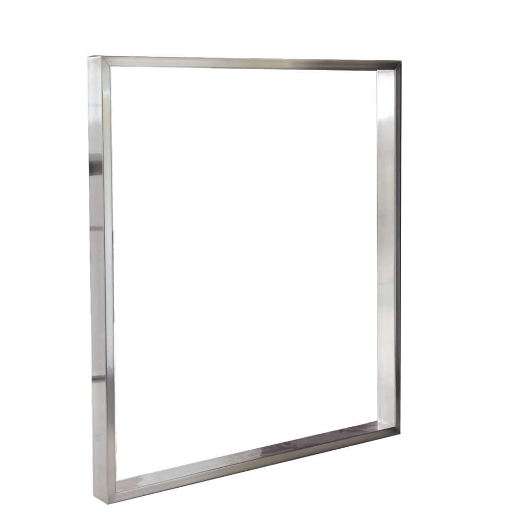 Pied rectangulaire acier chrome H.875mm l.800mm
