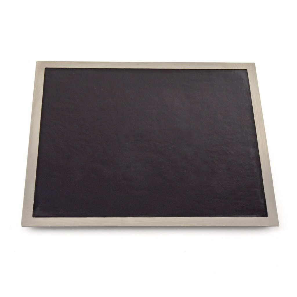 Planche à découper-Cadre en inox ép.0.8mm-Plaque de DEKTON Noir 372x322mm-A encastrer