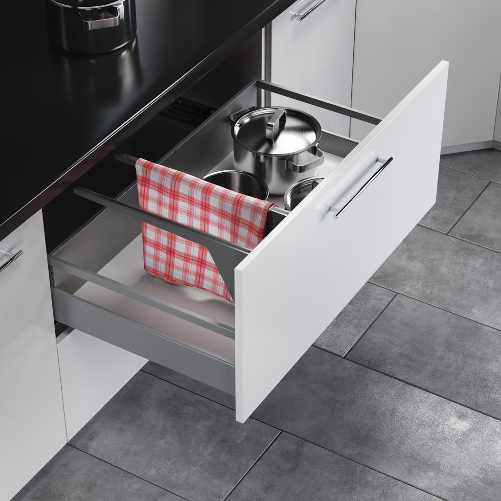Porte-torchons 1 branche - 450x200x20mm - Finition gris foncé