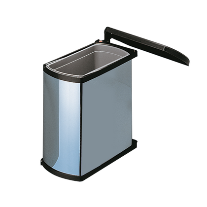 Poubelle automatique de cuisine 18L inox et noir pour meuble de 450 mm (réf. B342)