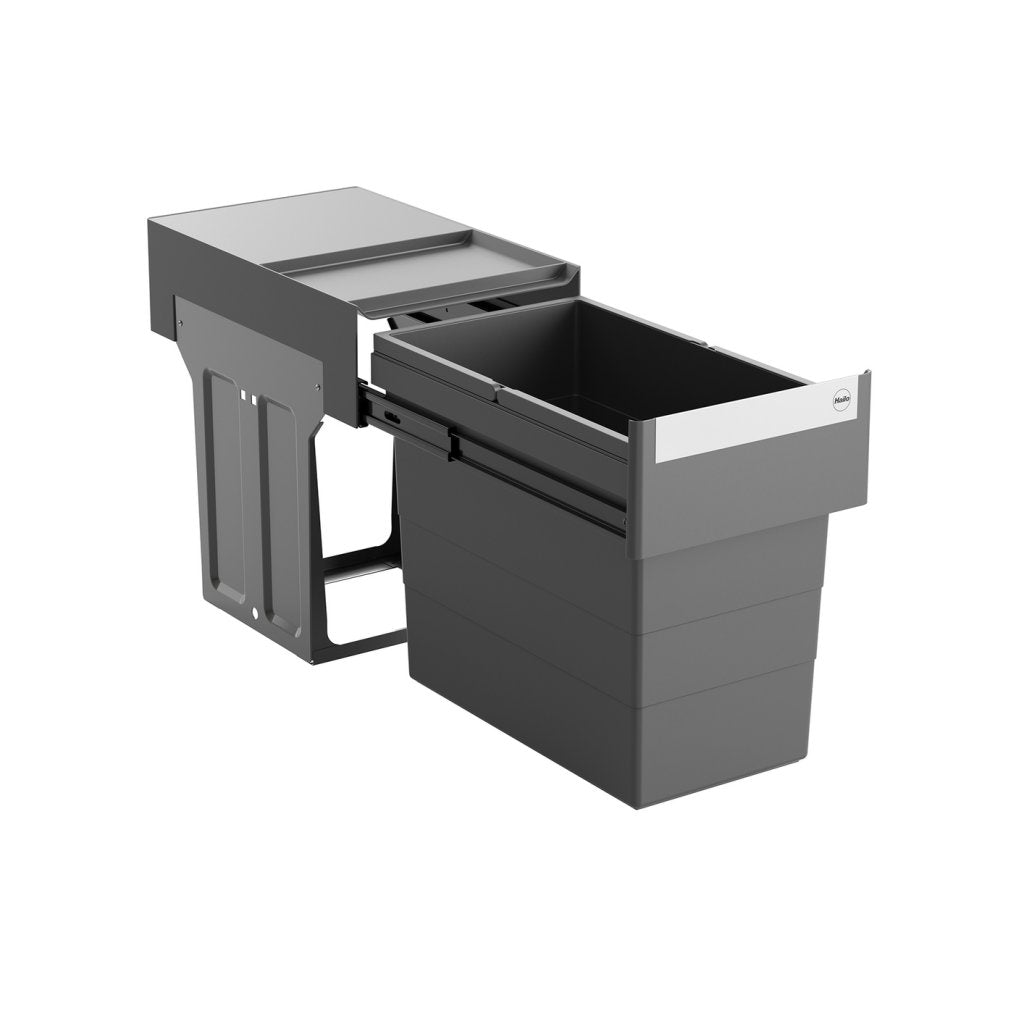 Poubelle pour meuble de 400mm composée d'1 seau 28L - l. 263 x P. 437 x H. 401mm - Ouverture manuelle - Gris foncé - MSA B352