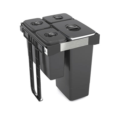 Poubelle sous-évier 4 bacs 47 L MSA gris orion pour meuble de 450 mm