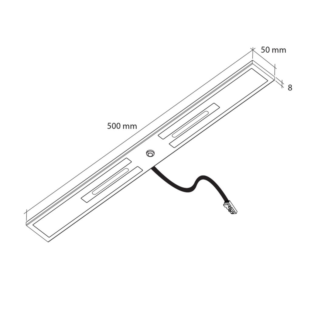Réglette DOUBLE extra-plate (500x50x8MM) avec détecteur de mouvement - finition alu brossé - puissance 12W - 4000K
