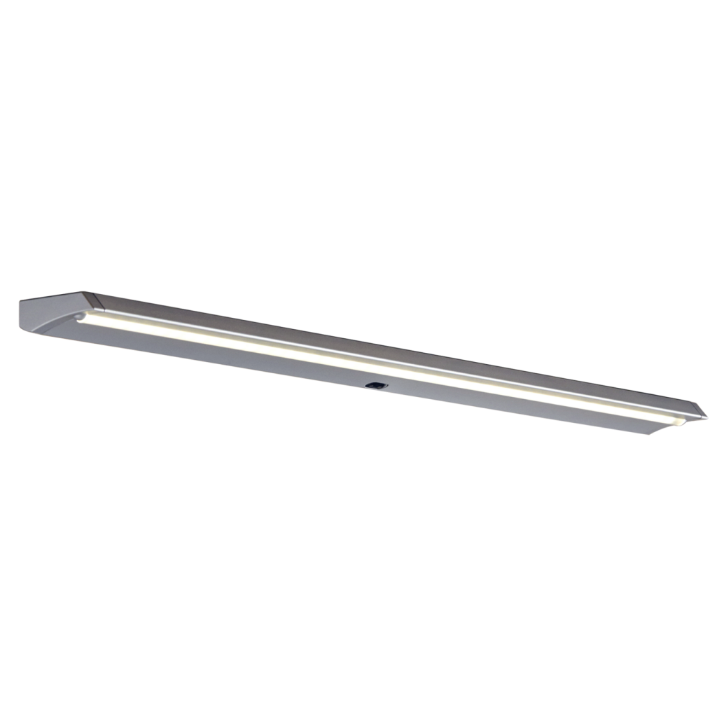Réglette LED WAVE (500 x 50,7 x 16,5) avec interrupteur infra-rouge et convertisseur intégré - finition aluminium anodisé - puissance 5W / 373lm - 230VAC - 4000K