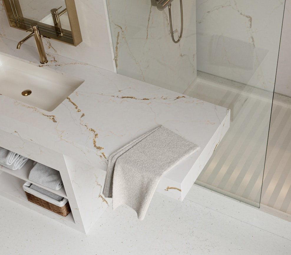 Revêtement de sol et mural en Silestone Versailles Ivory (en m²)