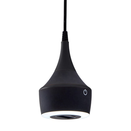 Suspension prise MERCURY noir mat, USB + LED variable