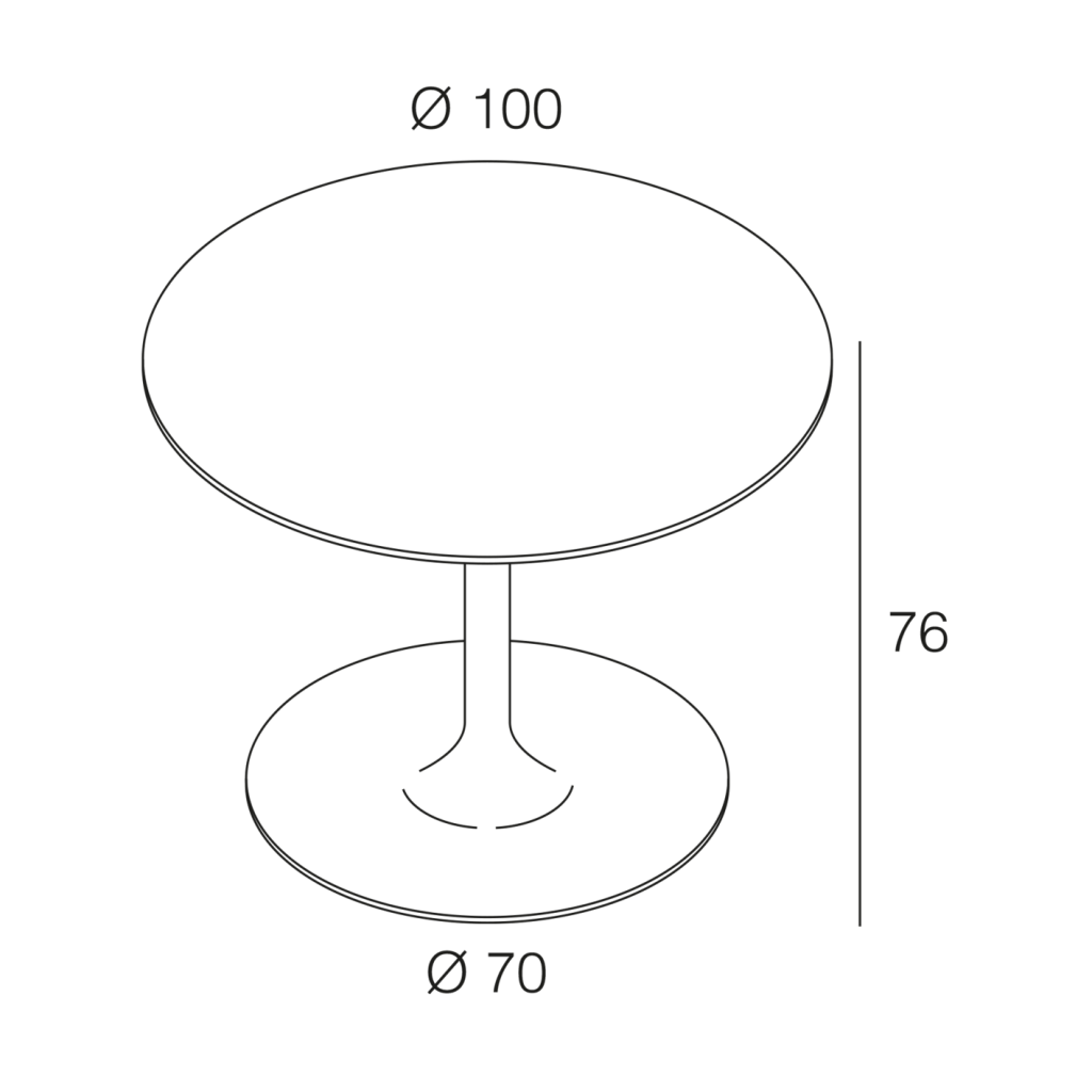 Table ronde ROSA cristal céramique marbre blanc brillant, structure noire-diamètre plateau 100cm